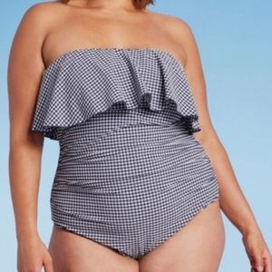 Kona Sol Woman's Bandeau Flounce Swimsuit